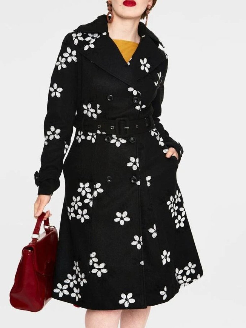 Voodoo Vixen Marjorie Floral Trench Coat Black XL NWT SOLD OUT